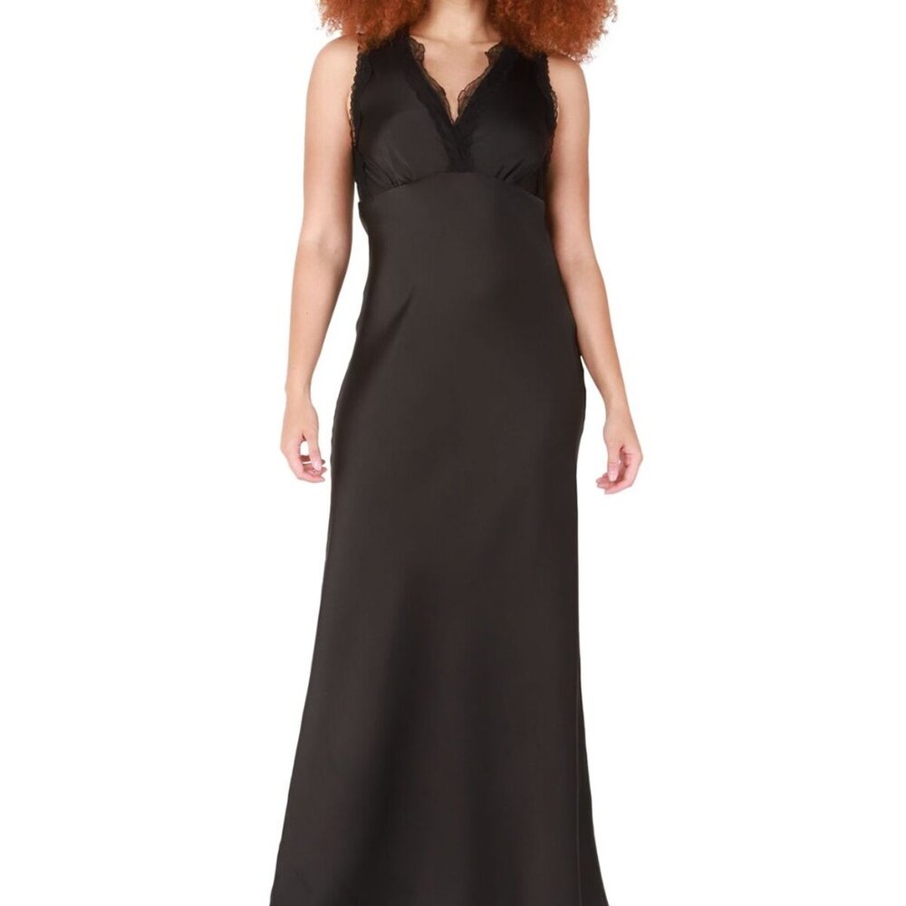 BLACK TAPE Womens Black Sleeveless Full-Length Evening Sheath Dress S